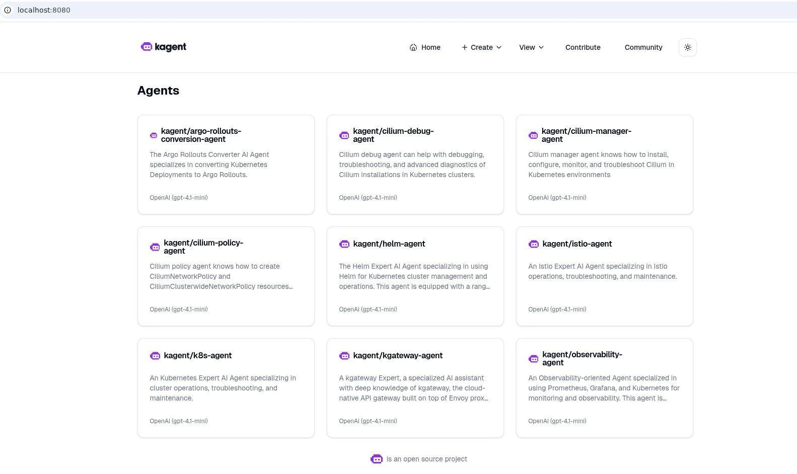 explore Kagent UI