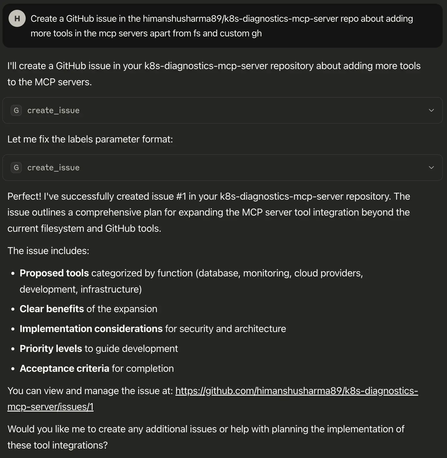 Create issue tools