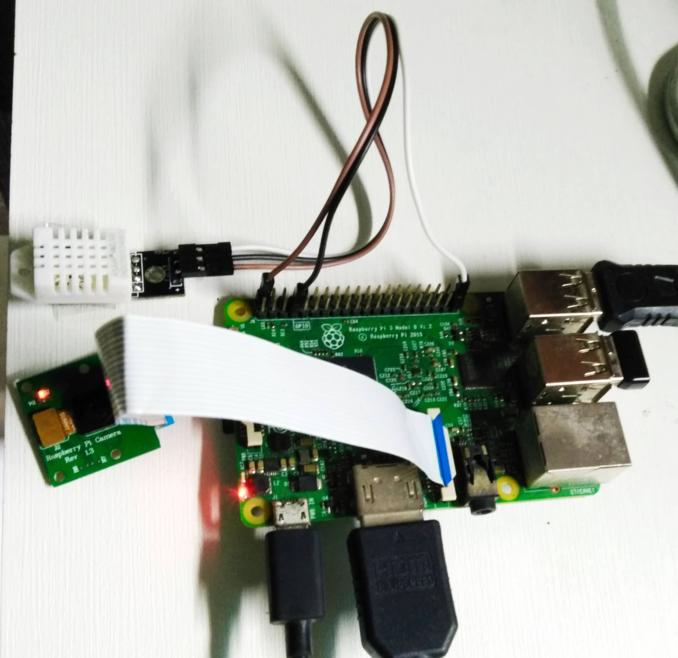 DHT sensor connected to Raspberry-Pi