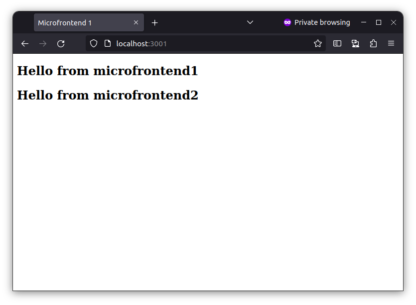 Check if the microfrontends are running by accessing in browser