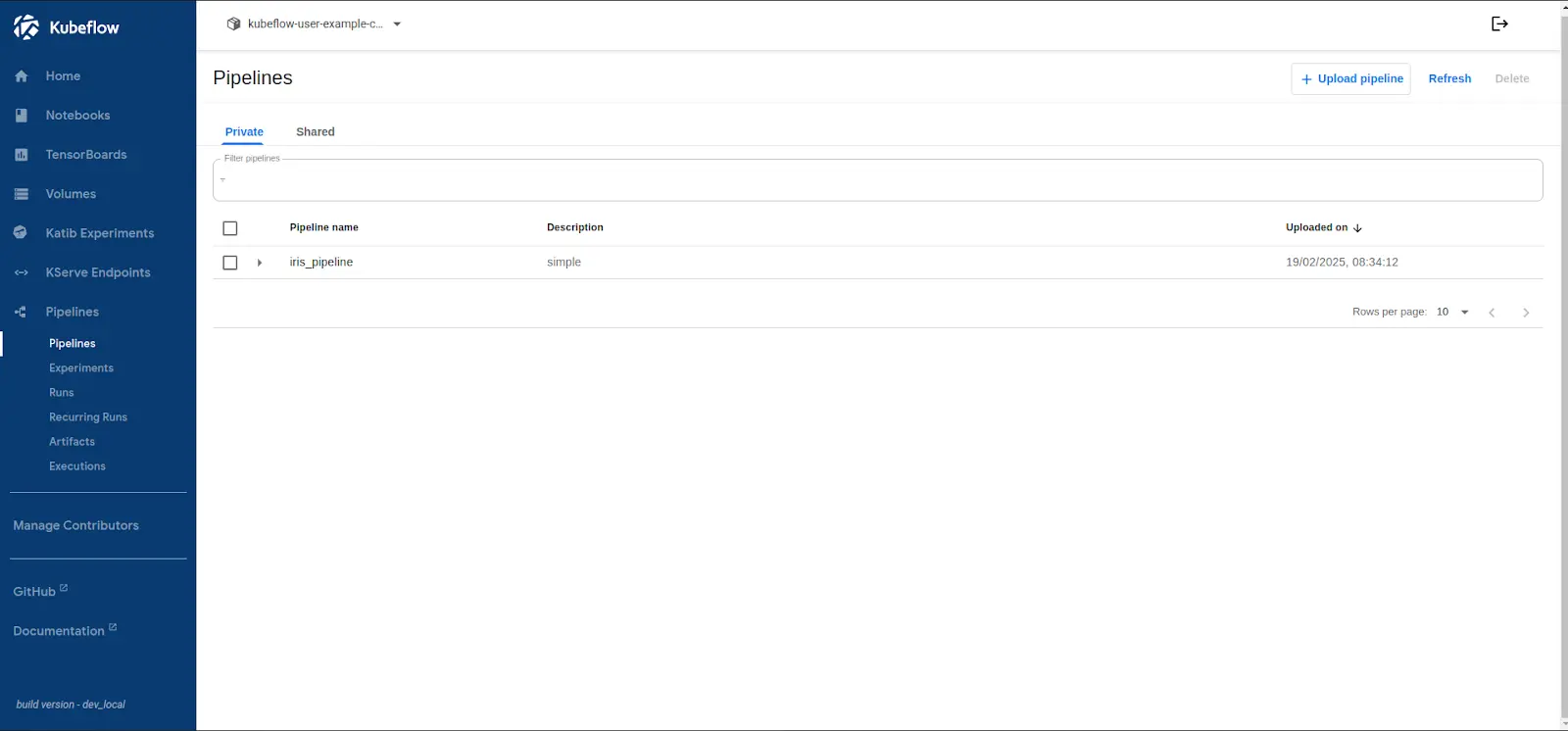 Provide a pipeline name and click Create