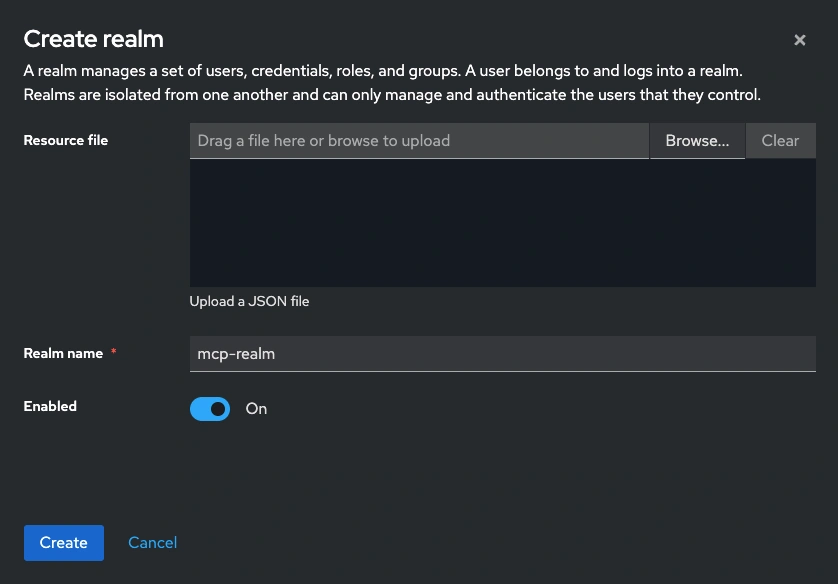 Create realm