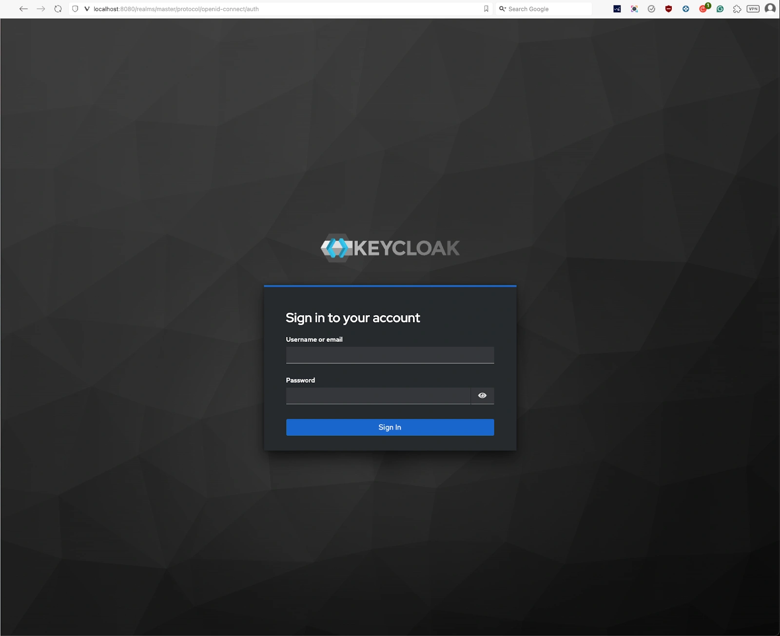 Keycloak sign in
