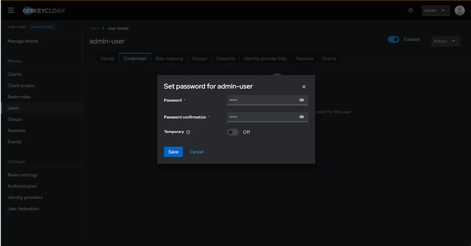 Set password