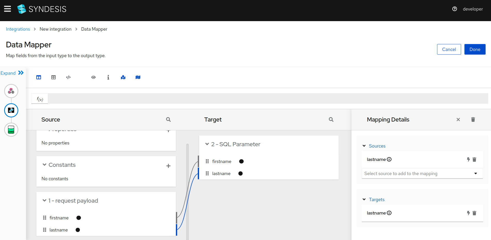 Data Mapper page