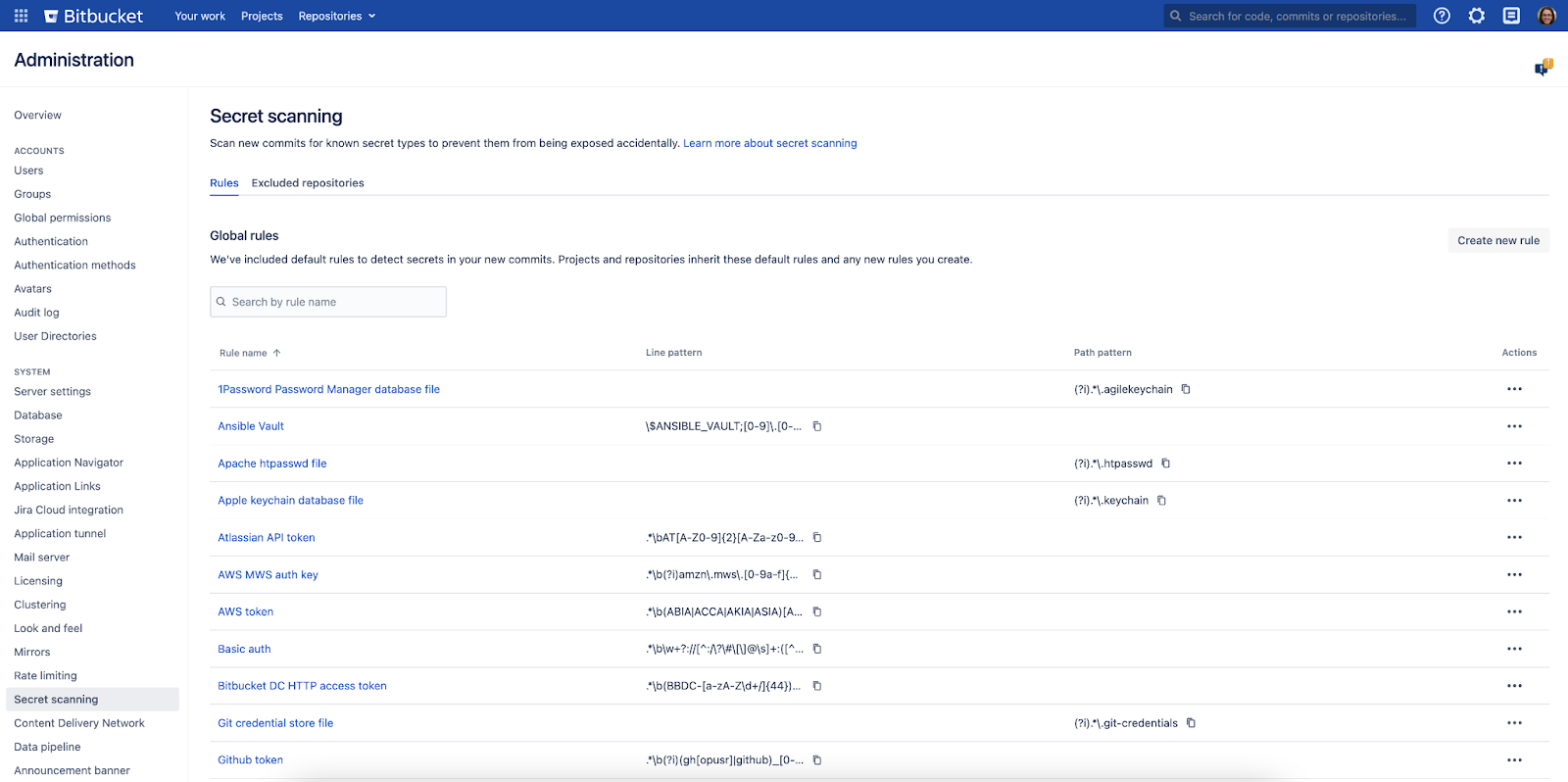 Enabling Bitbucket secret scanning