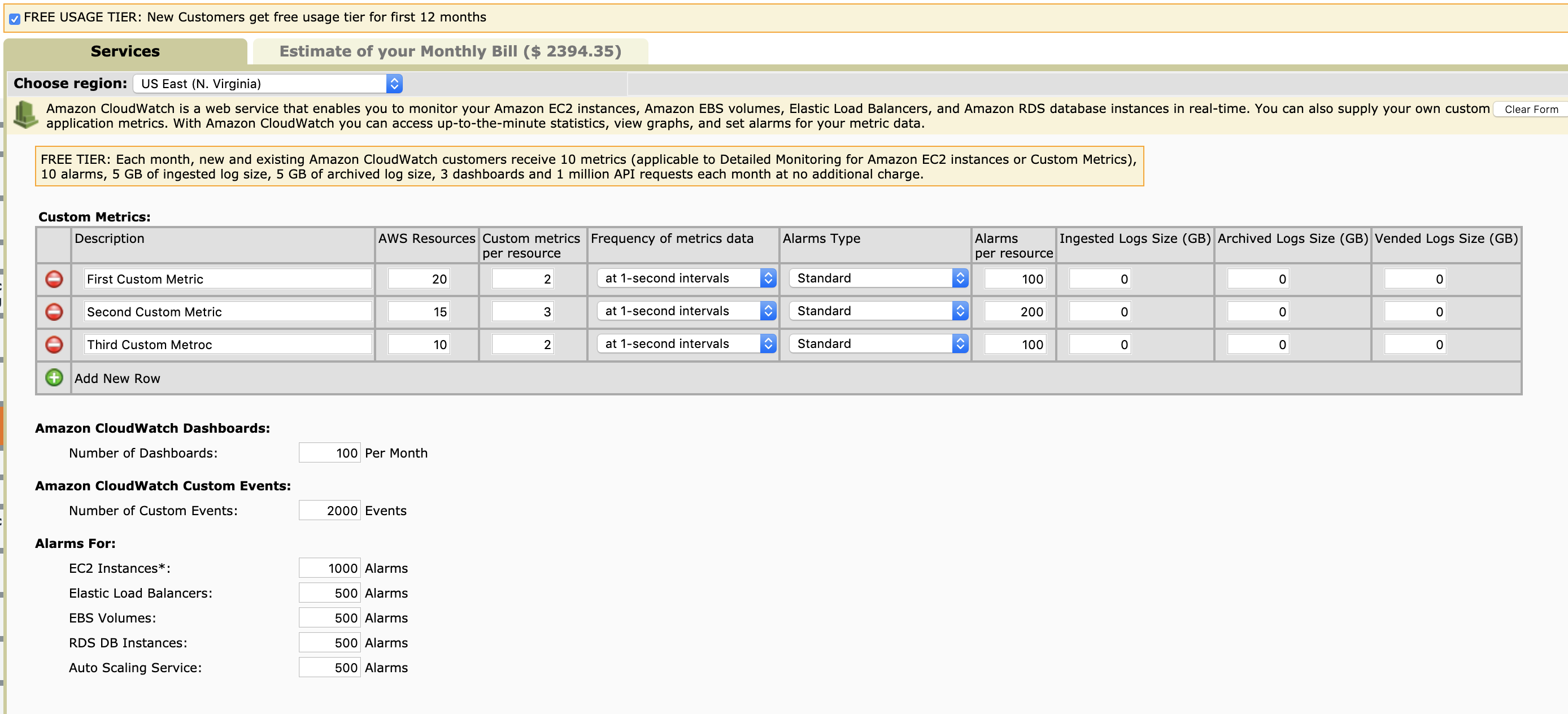 cloudwatch
calculation