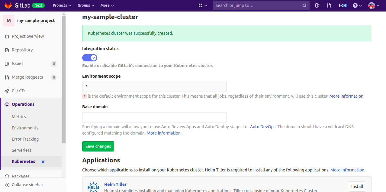 Create a repository and a GitLab Managed cluster
steps