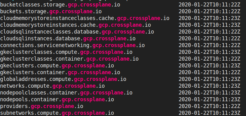 Crossplane: check GCP custom resources