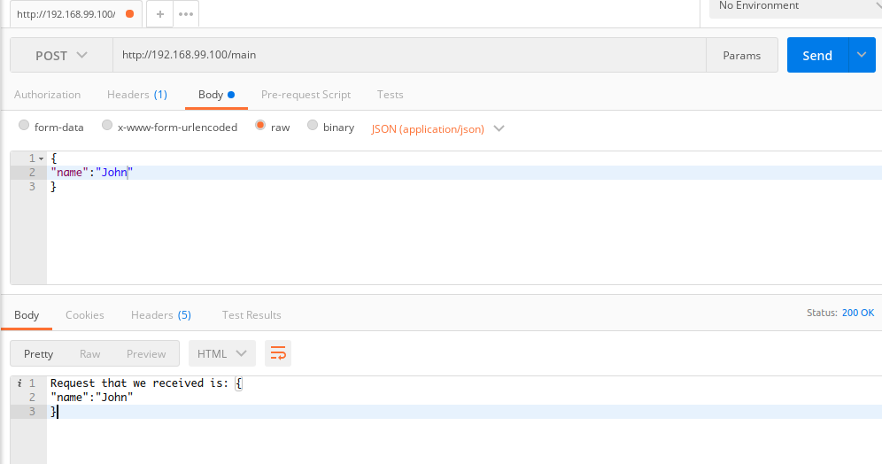 postman - try to make a POST request