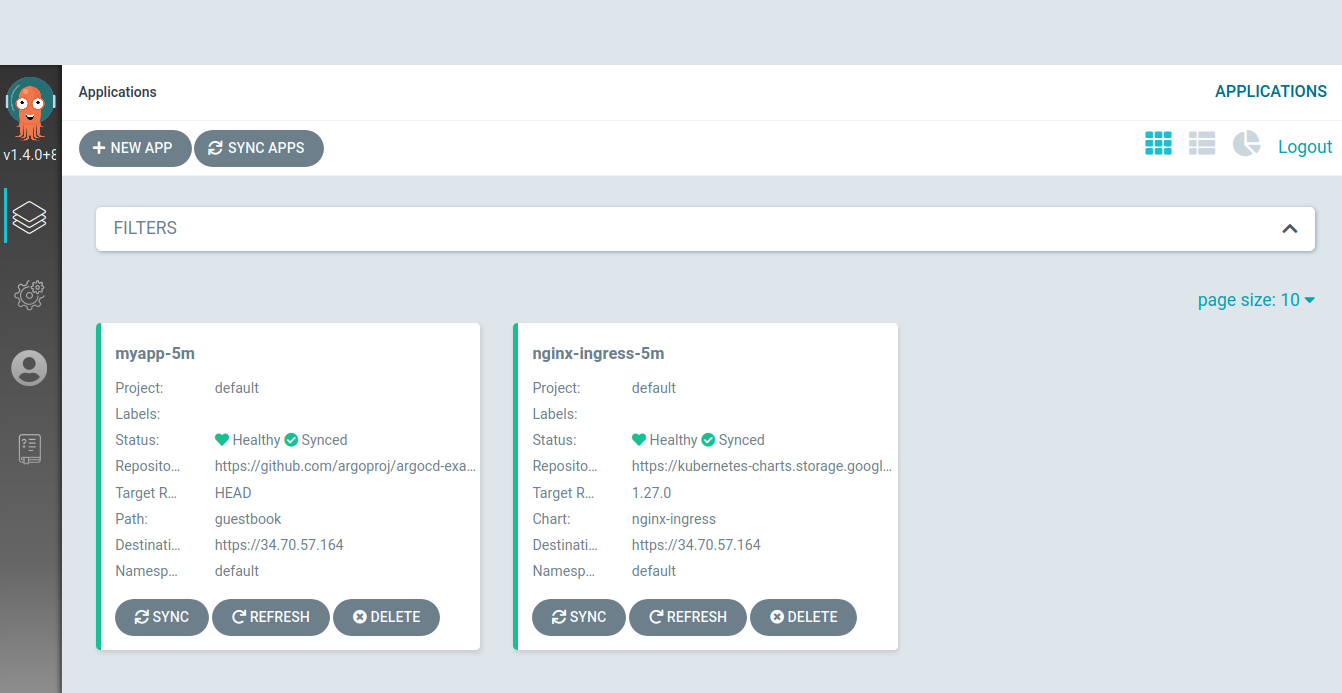 cluster being synced in argocd