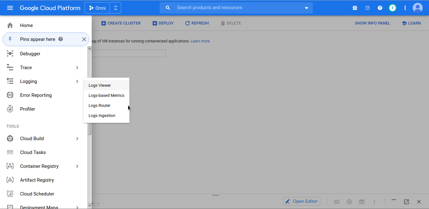 cluster log viewer