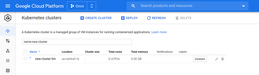 cluster being provisioned on
gcp